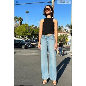 OAK + FORT Women Black Ribbed Tank Top Sm Cotton Minimalist Whimsy Goth Casual